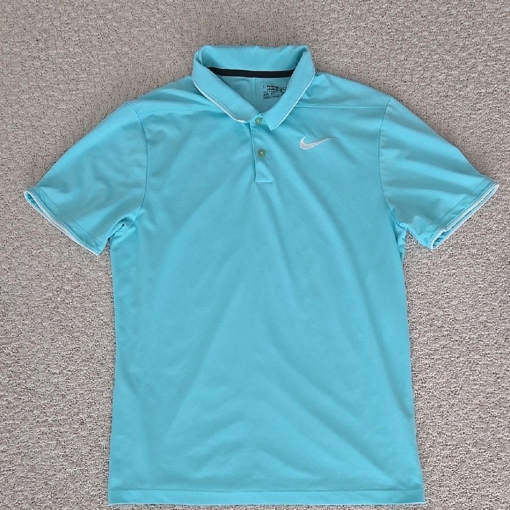 Nike Men's Light Green/Blue Polo Shirt